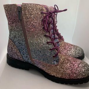 Girls sparkly rainbow boots